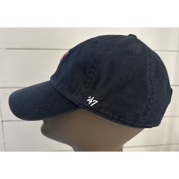Boston Red Sox 47 Brand Clean Up Navy Blue Small Logo Hat Cap Strapback OSFM - Picture 4 of 7